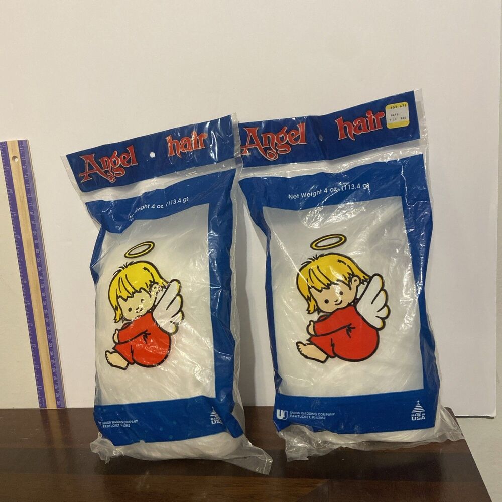 Vintage Lot Angel Hair Spun Glass Union Wadding Christmas Lot of 2 BRAND NEW